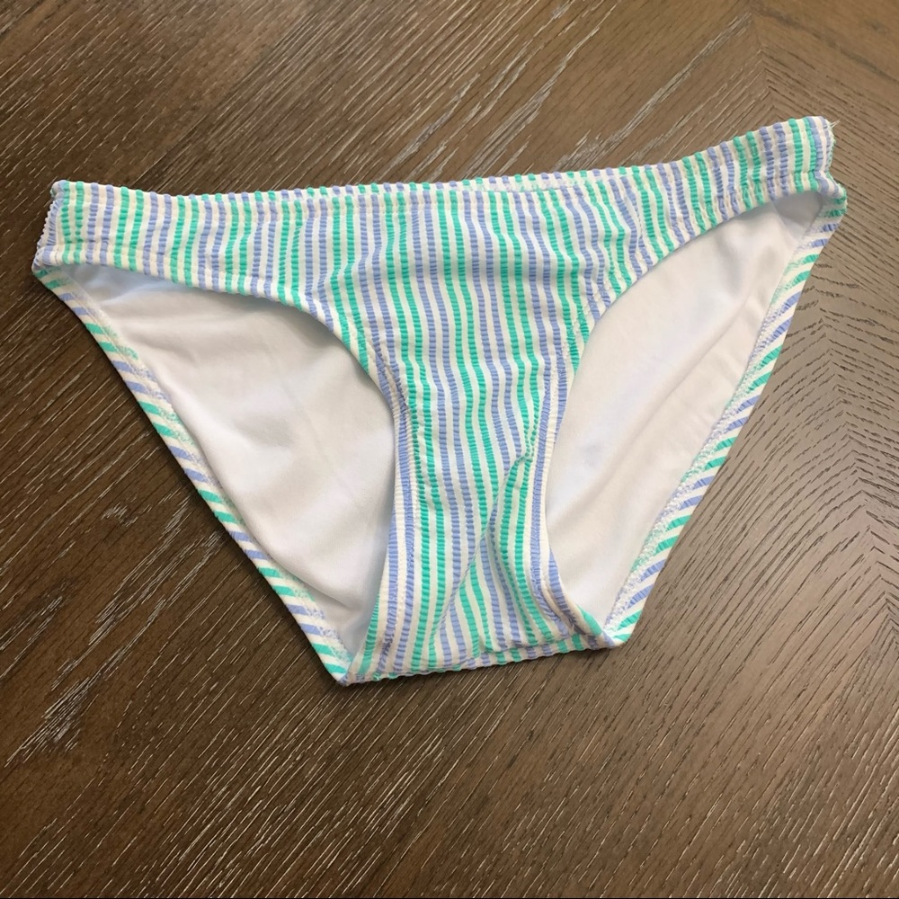 Xhilaration blue green striped bikini bottoms Size S